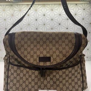 Gucci Beige/Brown Signature Monogram Messenger Bag